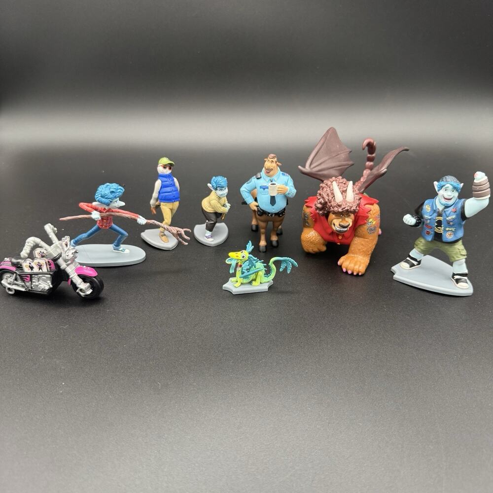 Disney Pixar Onward Plastic PVC Toys Lot of 8 Figures Disney Store Ian Barley